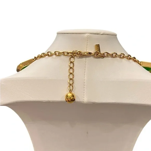 Kate Spade Frame of Mind Necklace Graduated Emerald Green 22-26” Long Party EUC - Picture 5 of 15